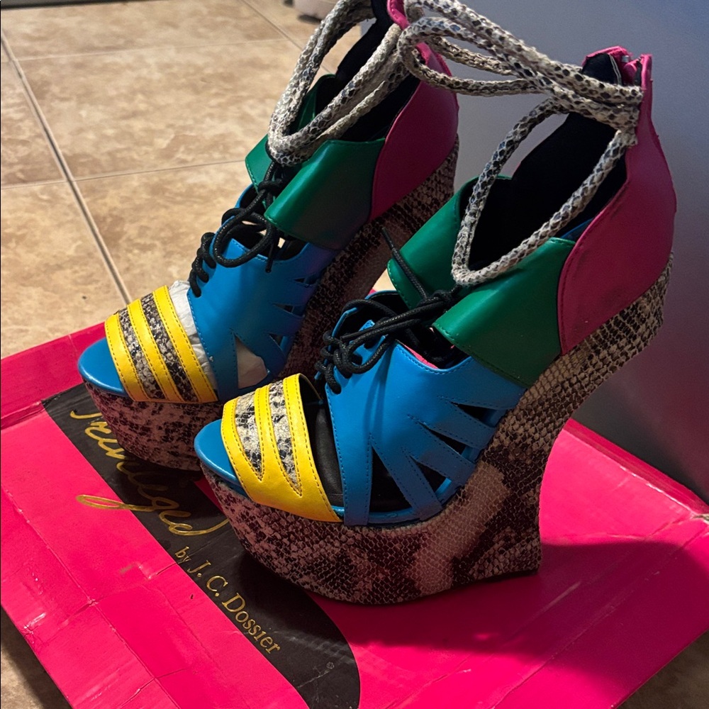 Privileged Multicolor Platform Heels - image 2